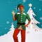 The Costume Center Green and White Jolly Elf Adult Christmas Costume - Medium